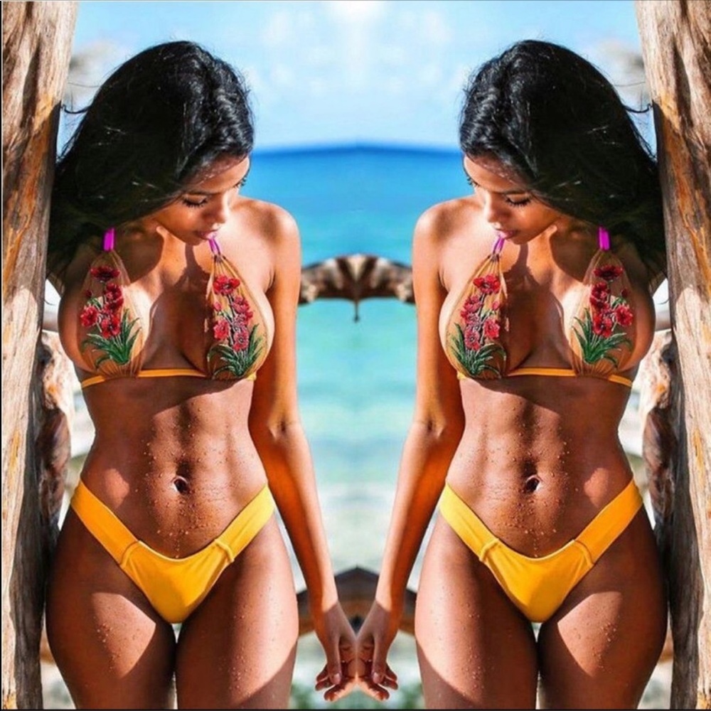 Montce Swim Uno Bikini Thong in Goldenrod